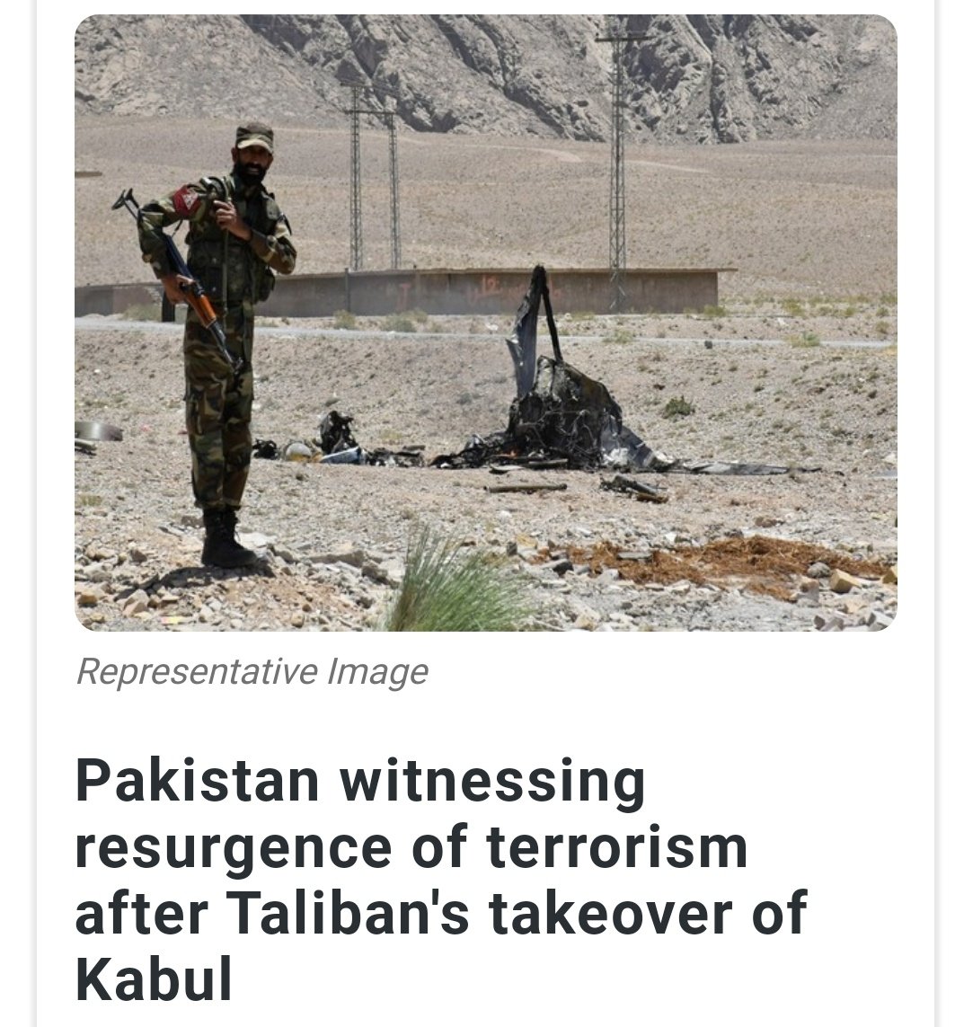 A surge of terror activities in Pakistan since Taliban took over Kabul,is in disparity to wht Islamabad expected

Neither DurandLine issue resolved in it's favour nor Taliban came out in it's support over Kashmir,Pak's pyrrhic victory in Afghanistan is a lesson
#AnarchyInPakistan