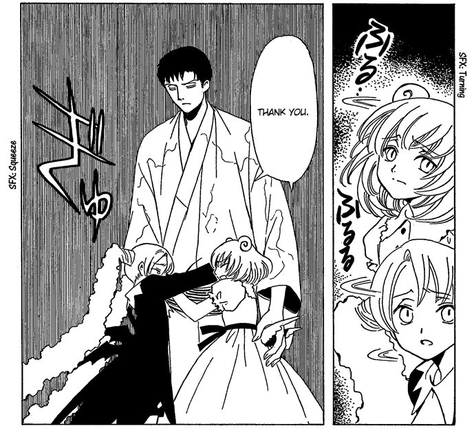 I FORGOT ABOUT THIS TOO after watanuki defends the ghost child with his life and collapses from exertion and they thank doumeki for protecting him aaouuughhh