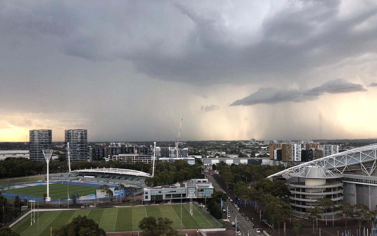 Yep, I reckon that’s some rain coming in #sydney #sydneyolympicpark #views #rain