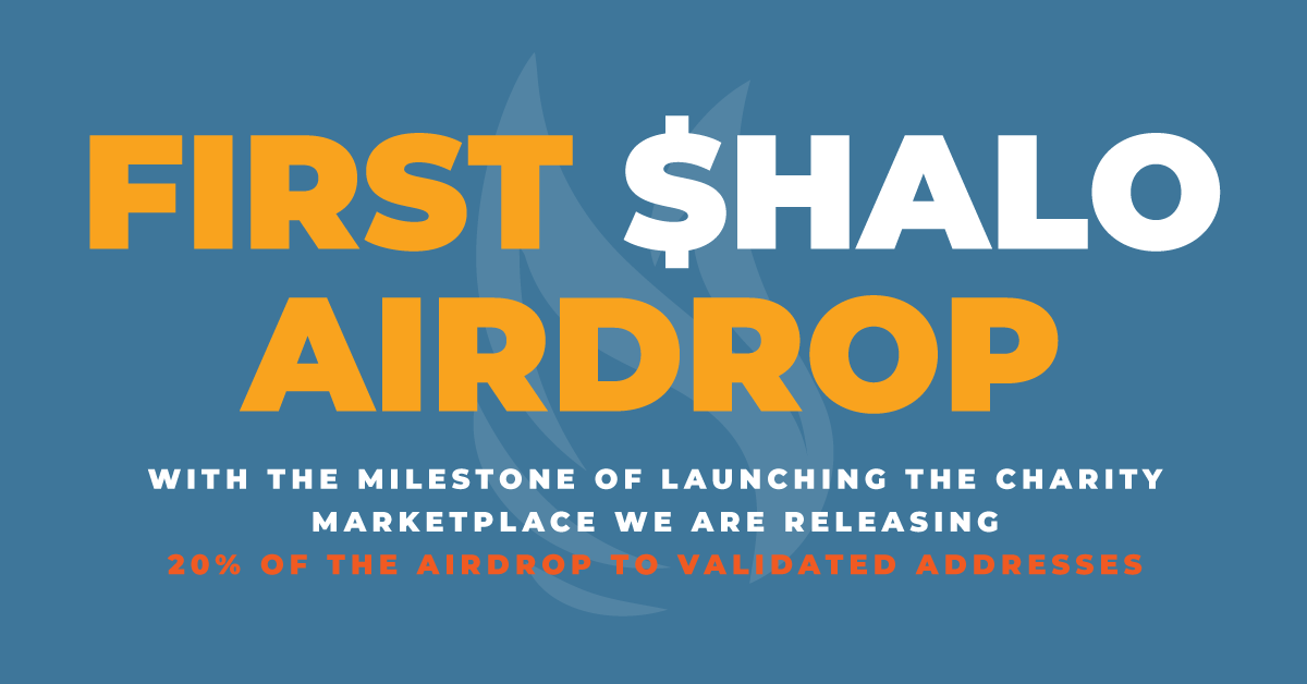 BetterDotGiving's tweet photo. Airdrop Announcement 🎁💝🥳

Our first $HALO airdrop is thanks to the Angel Charity Marketplace launch! The first of many Angel milestones that initiate an Airdrop! 👀

$HALO airdrop is distributed to $LUNA &amp; $ANC stakers, but mostly to those staking LUNA to Angel's Validator❤️ https://t.co/AOJ3YPn3oZ