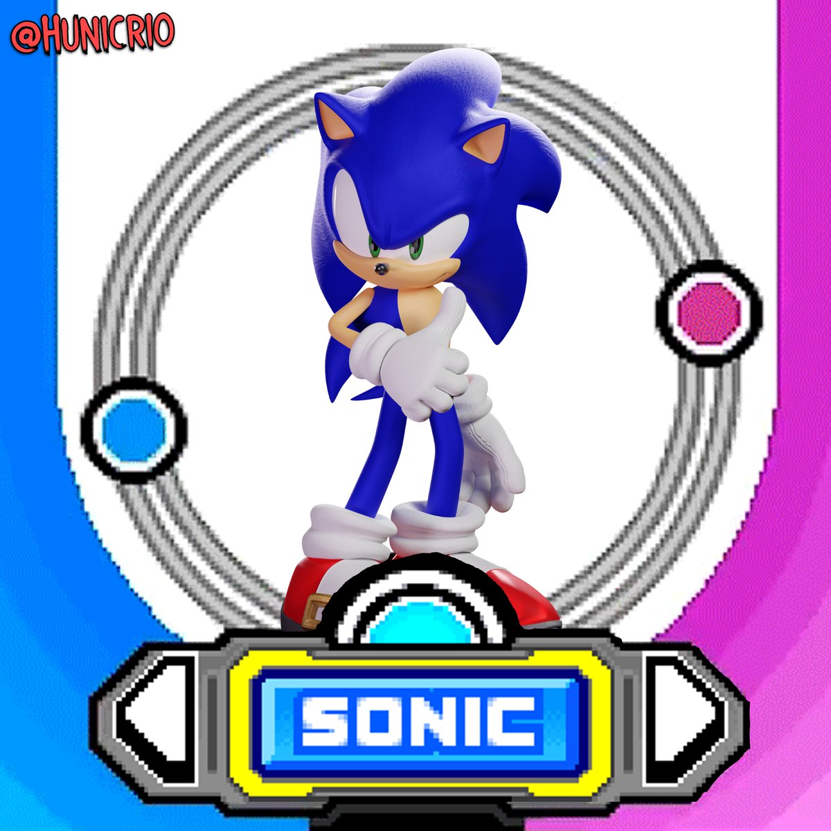 You start up Sonic Rush, the banging music pops in, and the character  select screen reveals the one and only Hedgehog! #Sonic #SonicRush #Blender  #Blender3D #SonicTheHedgehog