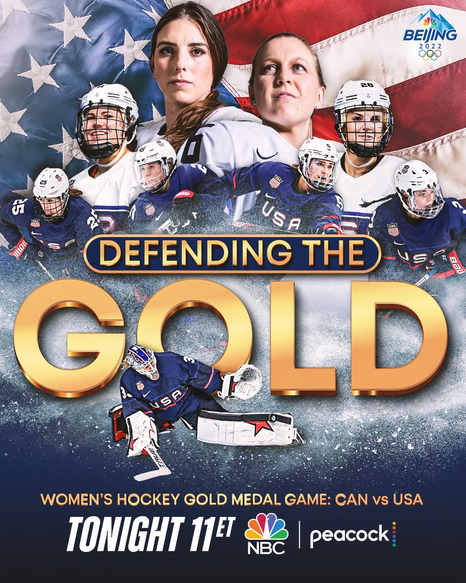 NBCSportsHockey's tweet photo. ONE. MORE. HOUR. ⏱️ 

RETWEET if you're watching @TeamUSA go for the gold vs Team Canada at 11 ET on @NBC and @PeacockTV. #WinterOlympics | #WatchWithUS https://t.co/zvzkOyZn35