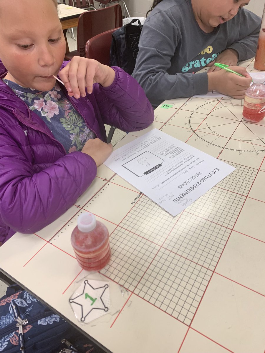 SCES STREAM Club creating Valentine Lava Lamps  on their first day of camp
