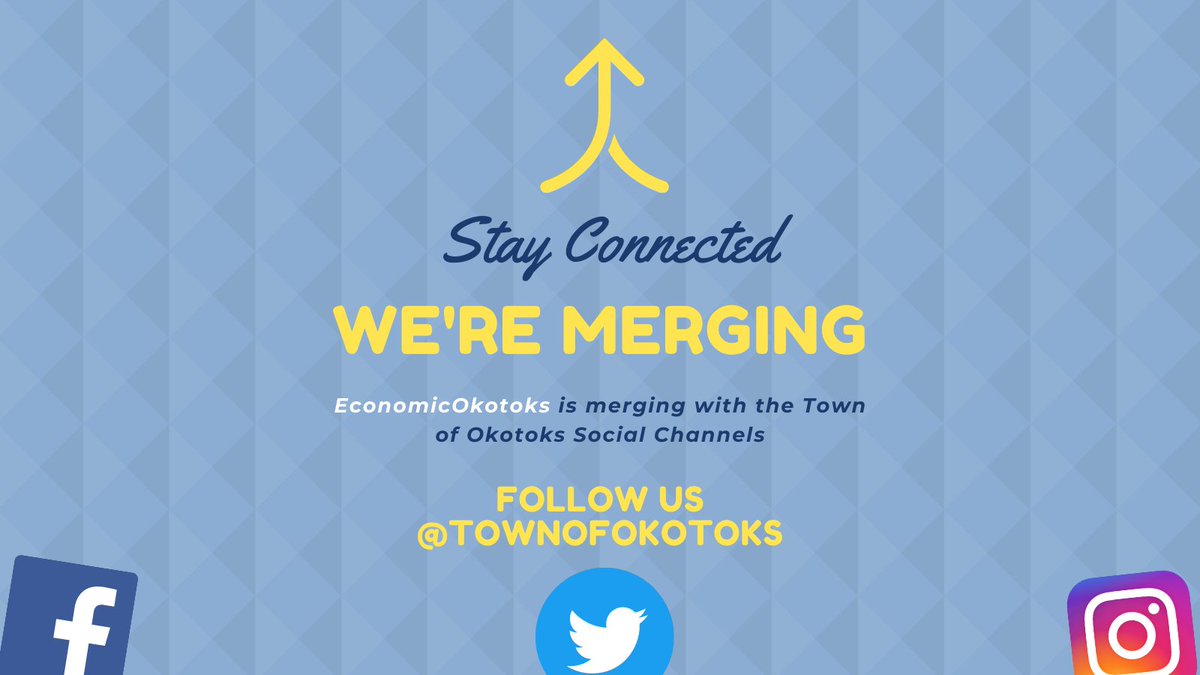 EconomicOkotoks's tweet photo. Okotoks Economic Development social media channels are merging with Town of Okotoks social channels. Stay connected by following @TownofOkotoks on Instagram, Facebook and Twitter https://t.co/pVoyeVuSMu