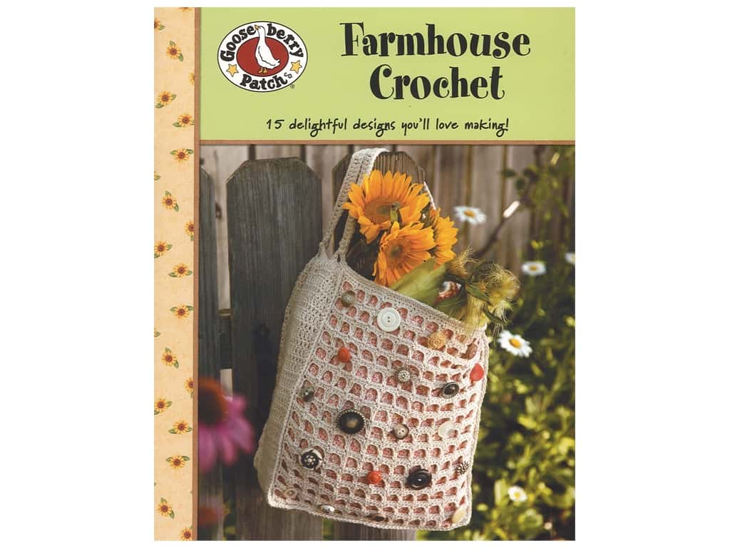 Gooseberry Patch Farmhouse Crochet Book
15 of the prettiest-ever crochet designs including a sweet apron, vintage-style dishtowels, a roomy market tote, and more. aff

bit.ly/3lXw1GW