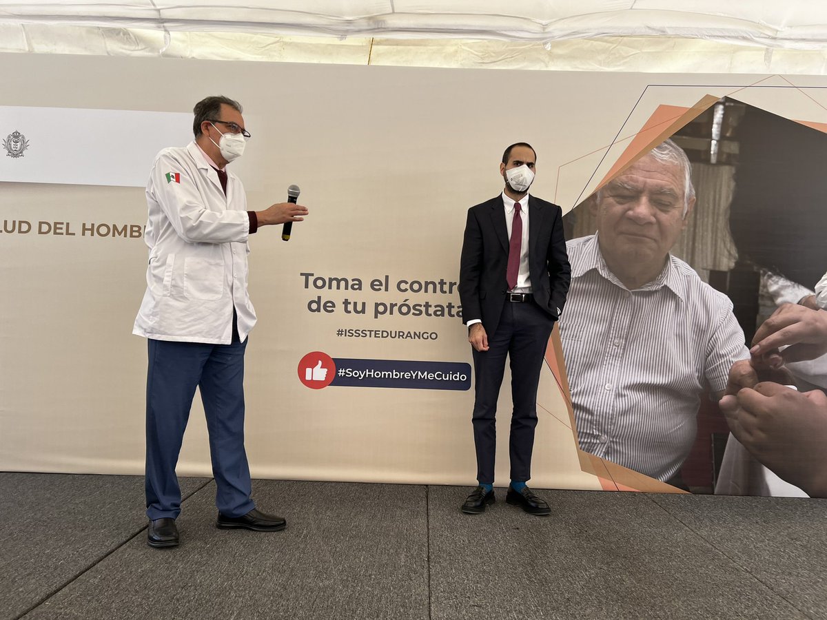 MarcelaPelayo's tweet photo. Gracias al apoyo de nuestras autoridades sanitarias @ISSSTE_Salud Dirección Normativa de Salud  Dr. @RamiroLopezE, se suman los esfuerzos de @SSDurango e #ISSSTEDurango para el diagnóstico oportuno de CaP y CaTesticular en📍DGO. Inicia campaña de Salud del Hombre! https://t.co/7VBC0p9MN7