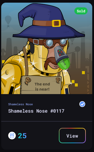 Common, we have the coolest noses here.
Check this recently sold one, it's pure style!! 😎