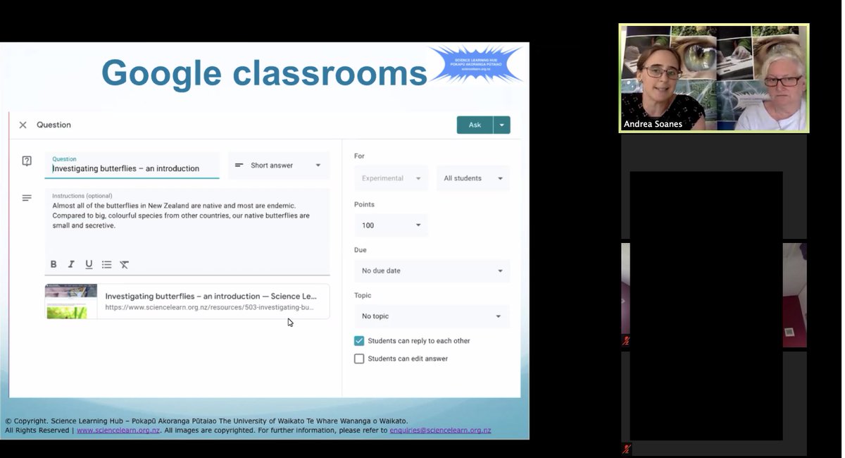 NZScienceLearn's tweet image. Greta is talking through our new google classroom functionality - this is about making life easier for those of you using g-classrooms

#ScienceLearningHub #PLD