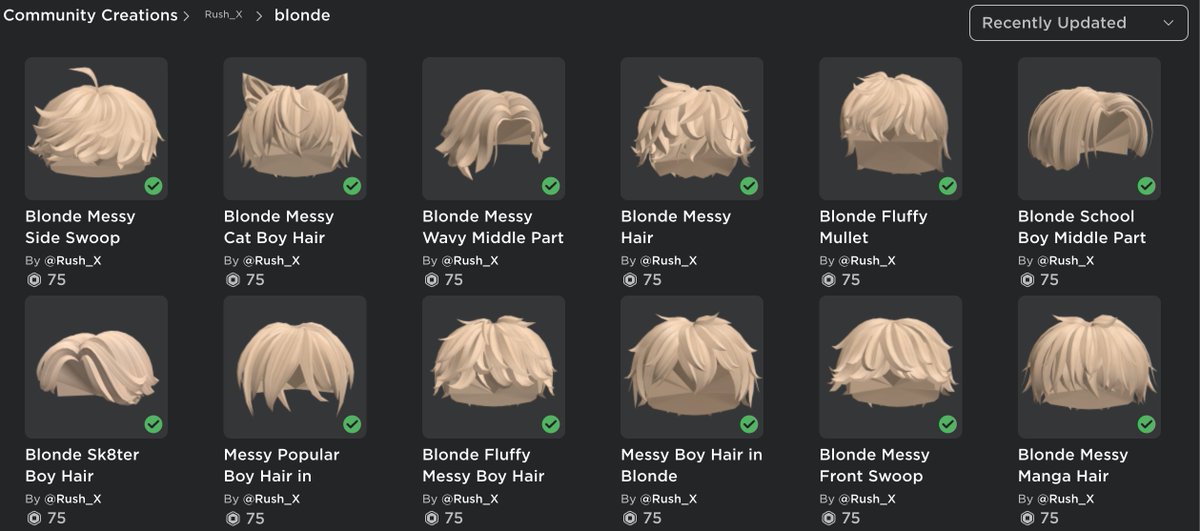 Messy Boy Hair in Blonde - Roblox