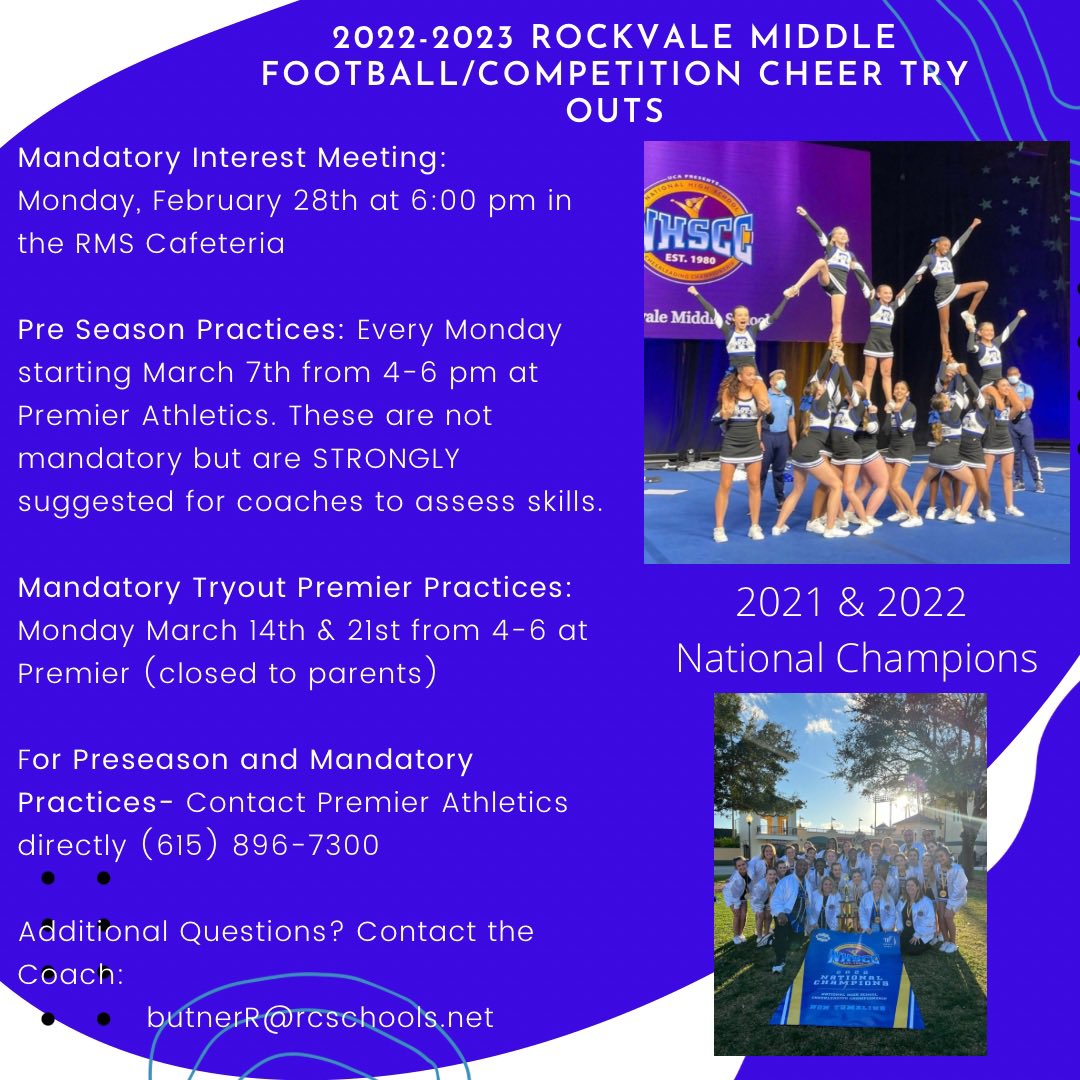 ButnerRachel's tweet image. RMS is already prepping for an amazing 22-23 season!! Mandatory parent meeting set for Monday 2/28 at 6 pm in RMS Cafe. @RMSRavens