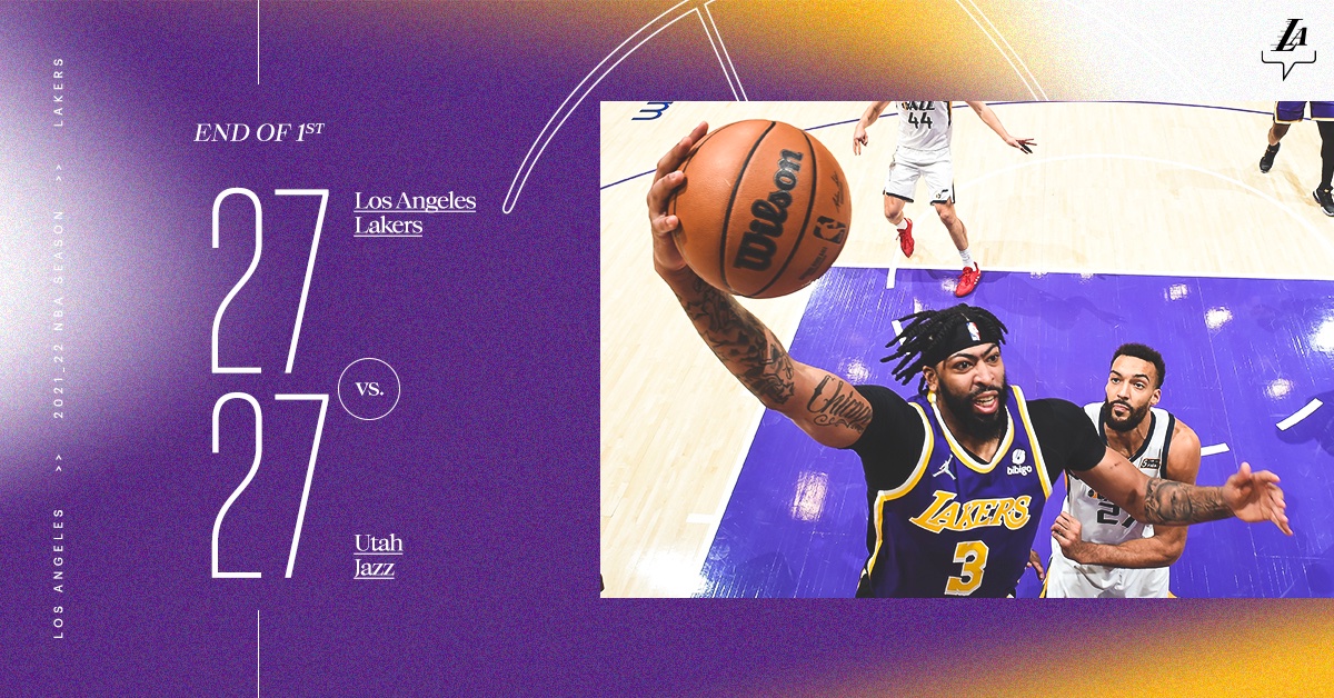 Los Angeles Lakers on X: Level after one @AntDavis23: 15 pts (6/7