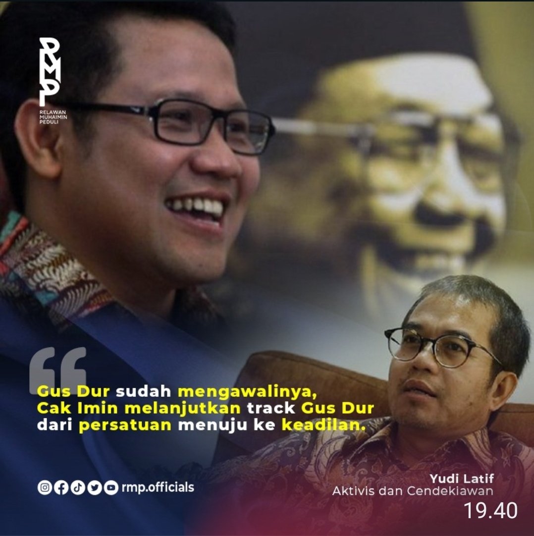 Track Cak Imin melanjutkan missi  Gus Dur, dari persatuan menuju keadilan dan kesejahteraan.

#LaporGusMuhaiminAja

<a href="/cakimiNOW/">A Muhaimin Iskandar</a>
<a href="/DPP_PKB/">DPP PKB</a> 
<a href="/EmHasanuddin/">M Hasanuddin Wahid</a> 
<a href="/Jazilul_Fawaid/">Jazilul Fawaid</a> 
<a href="/imansyukri/">Iman Sukri</a> 
<a href="/malik_haramain/">malikharamain</a> 
@Muhaiminbagus1