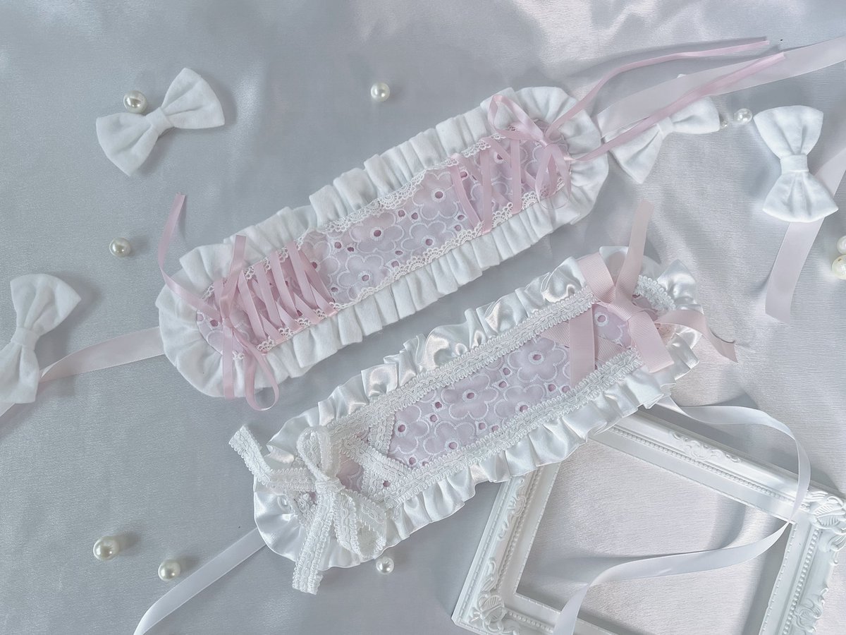 ショップオープン前ですが、販売方法の確認等を行う為に、こちらの2種類のヘッドドレスを公式サイトにて販売させて頂きました！どちらも在庫1点です。

お花柄の綿レースを使った可愛いヘッドドレスになっておりますので気になる方はプロフURLからショップをご覧下さい🤍🌷