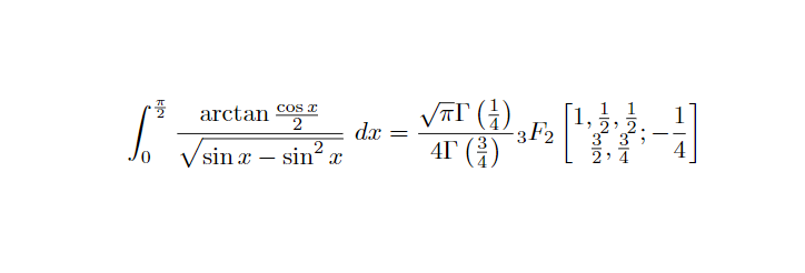 Re_menal2's tweet image. たぶんこうなった、ということは逆にこの超幾何の値を求められることになる？（この形の超幾何に一般的な公式があるのかわからないけど）