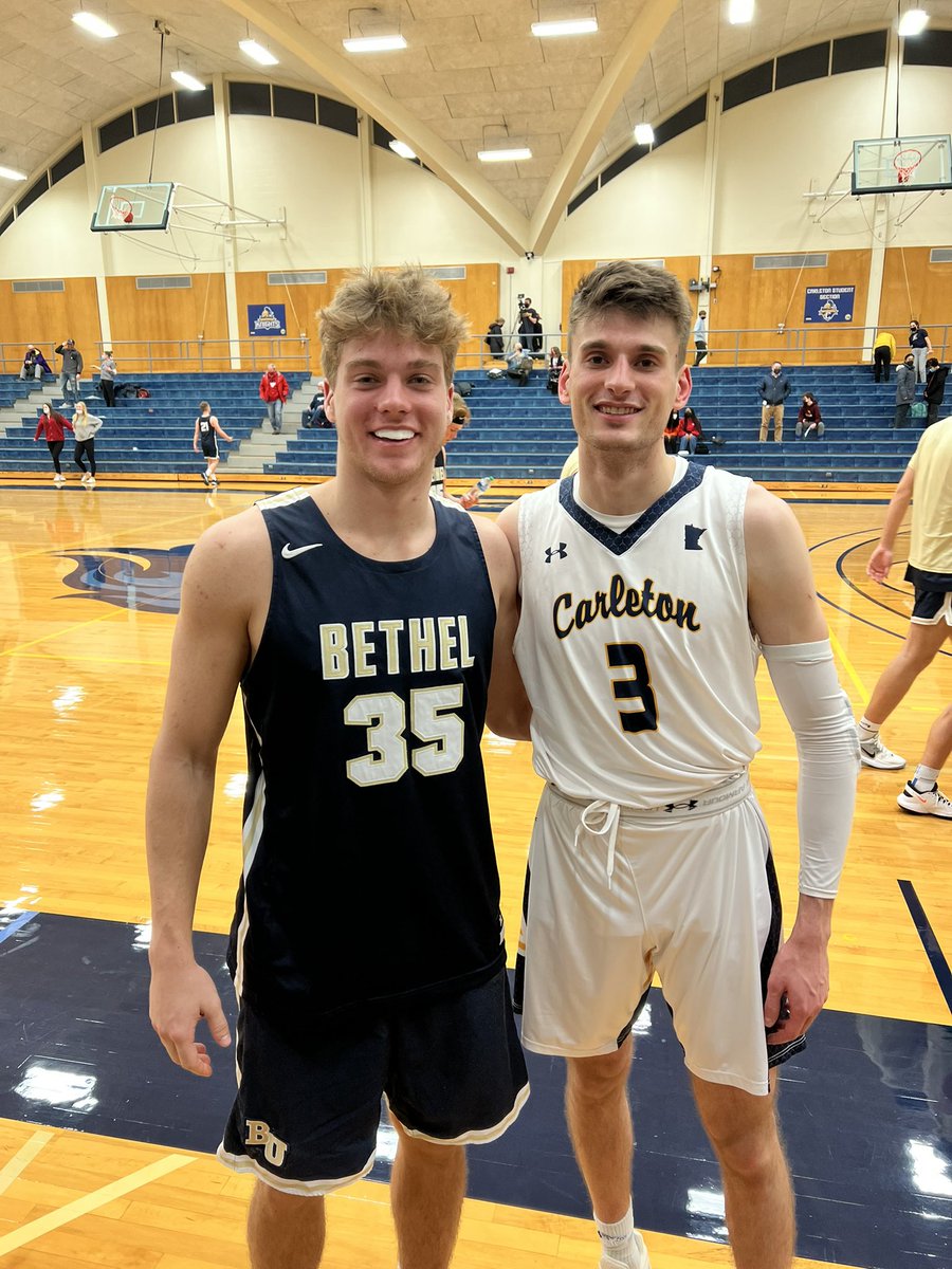 .<a href="/grovehoops/">Crimson Basketball</a> alums <a href="/BoettcherCaden/">Caden Boettcher</a> and <a href="/AlexBattist/">Alexander</a> reunited in the MIAC!