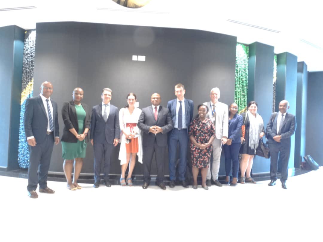 amnsekela's tweet photo. I was honored to have a productive discussion with the European Investment Bank, Christophe Litt  and Paolo Lombardo alongside the EU  Head of Cooperation.

We discussed key shared priorities  to  support SME  sector, Youth, Climate Financing, Digitalization and Blue economy. https://t.co/ApWL6bPZeV