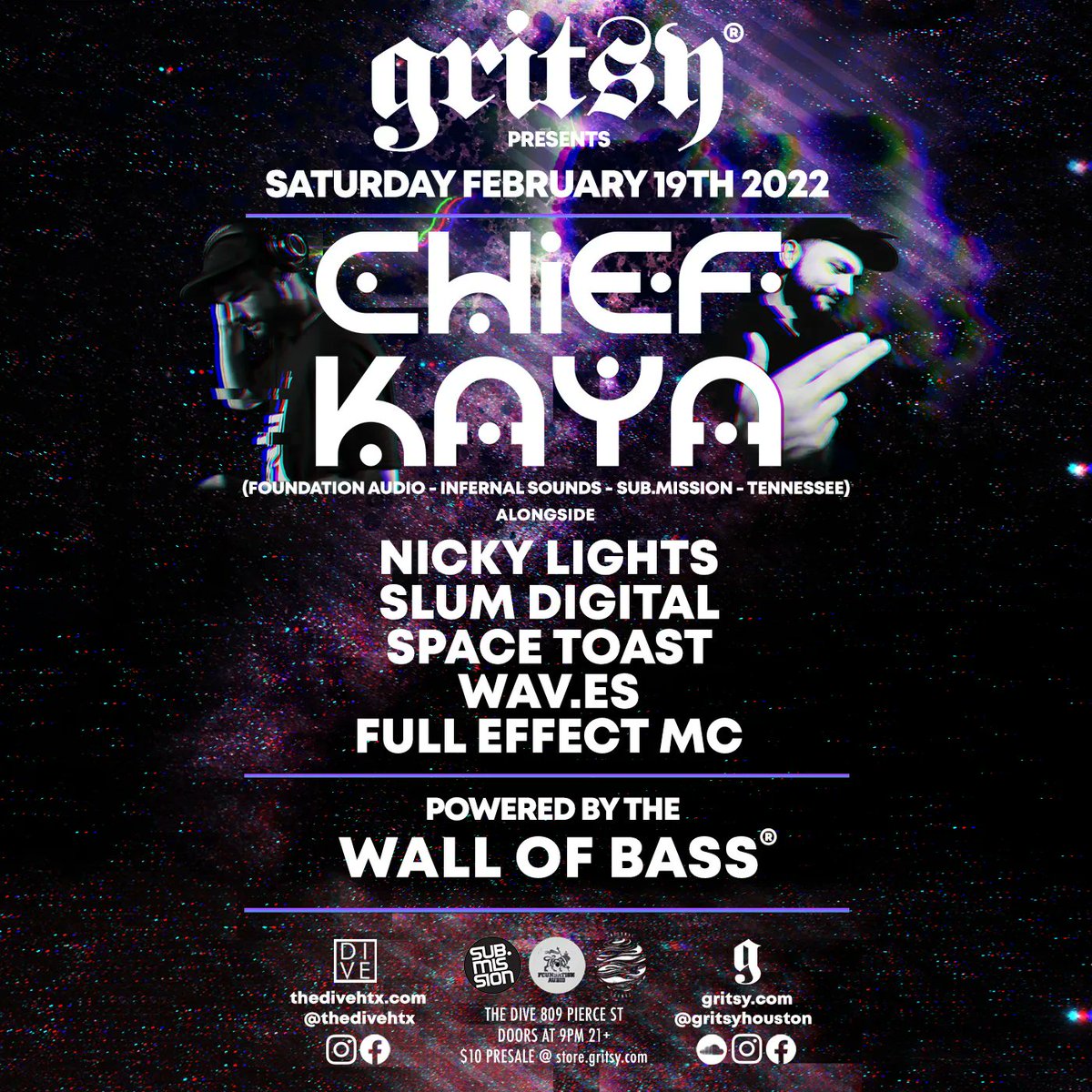 GritsyHouston's tweet photo. Steadily getting back to the vibes, 1 session at a time 👊 This Sat FEB 19th @Chief_Kaya inside the ride @thedivehtx🔈🔈🔈#gritsy #wallofbass #140bpm #dubstep #thedivehtx https://t.co/Ir6LtABg1h