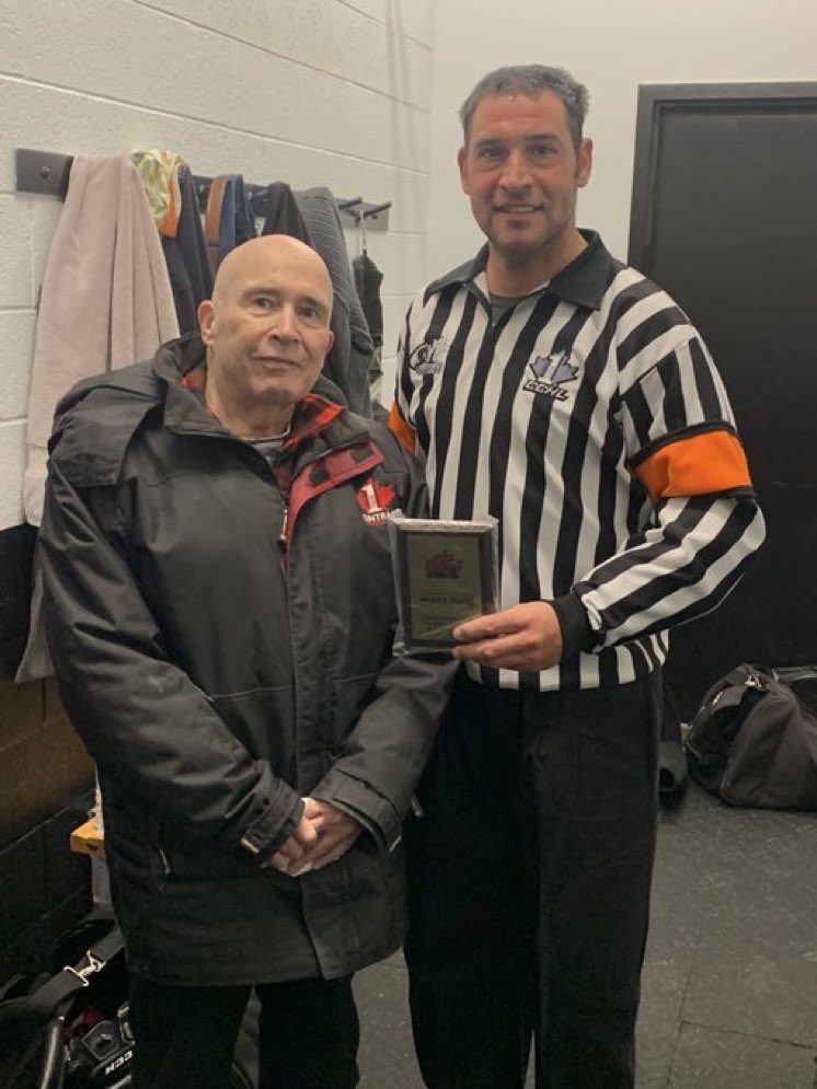 heo_officiating's tweet photo. Congratulations to @PostManPat76 on his 500th game in the CCHL. Well done Pat. Great accomplishment! https://t.co/TBSzr8RBe7