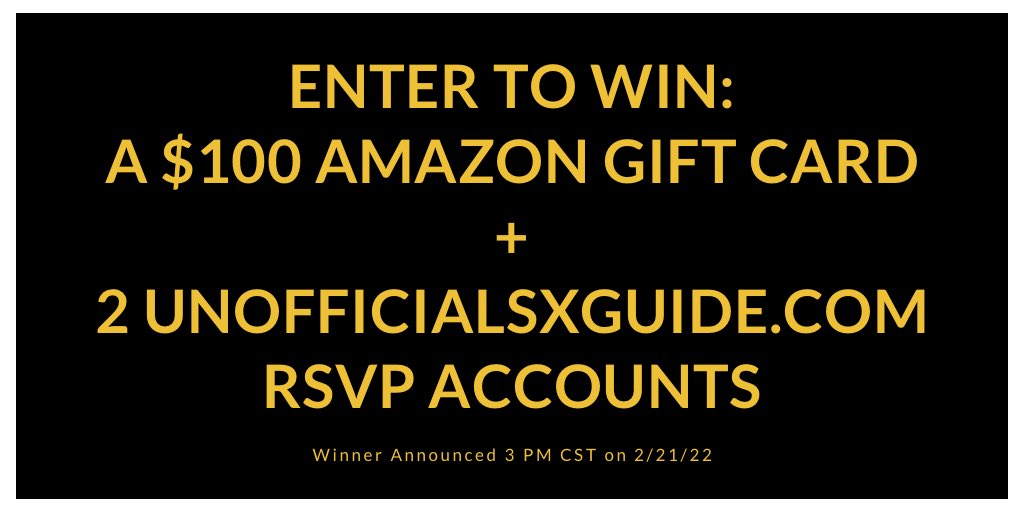 RSVPATX's tweet image. 🚨 NEW CONTEST ALERT 🚨 

RETWEET THIS + FOLLOW @SXUnofficial &amp;amp; @SXUnofficial365 

To be entered for a chance to win:

➡️ A $100 Amazon Gift Card

+

➡️ 2 Full Access automatic RSVP accounts 

(skip the hours of RSVPing to events, we do all of the work for you)

#SXSW2022 | #SXSW