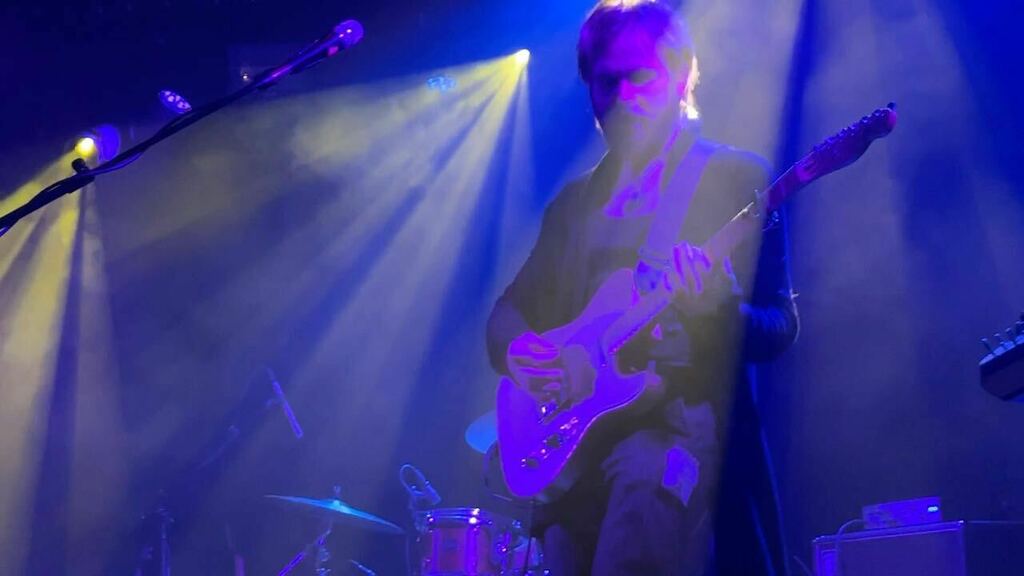 MarcUrselli's tweet photo. #TobyDriver and his new band #AloraCrucible @aloracrucible unleashing one of the heaviest parts of an otherwise super delicate and subtle set of cinematic ambient keyboards, fluidly improvised effected violin (by Timba Harris) and reverb-drenched guitars and vocals by Toby h… https://t.co/fLnfX4gvm2