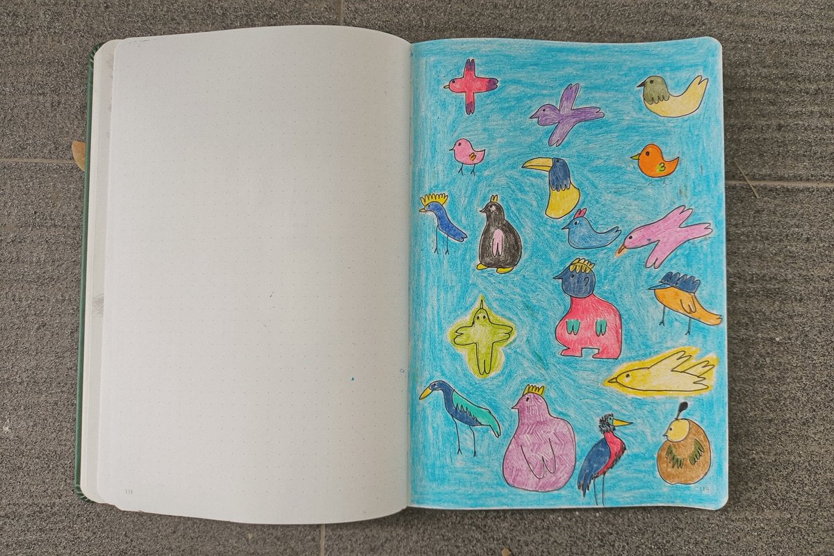 momeniverse's tweet photo. listen to bird song 🕊️

#artshare #sketchbook #colorpencil #crayon #illustration https://t.co/XGvSCpB5Iu