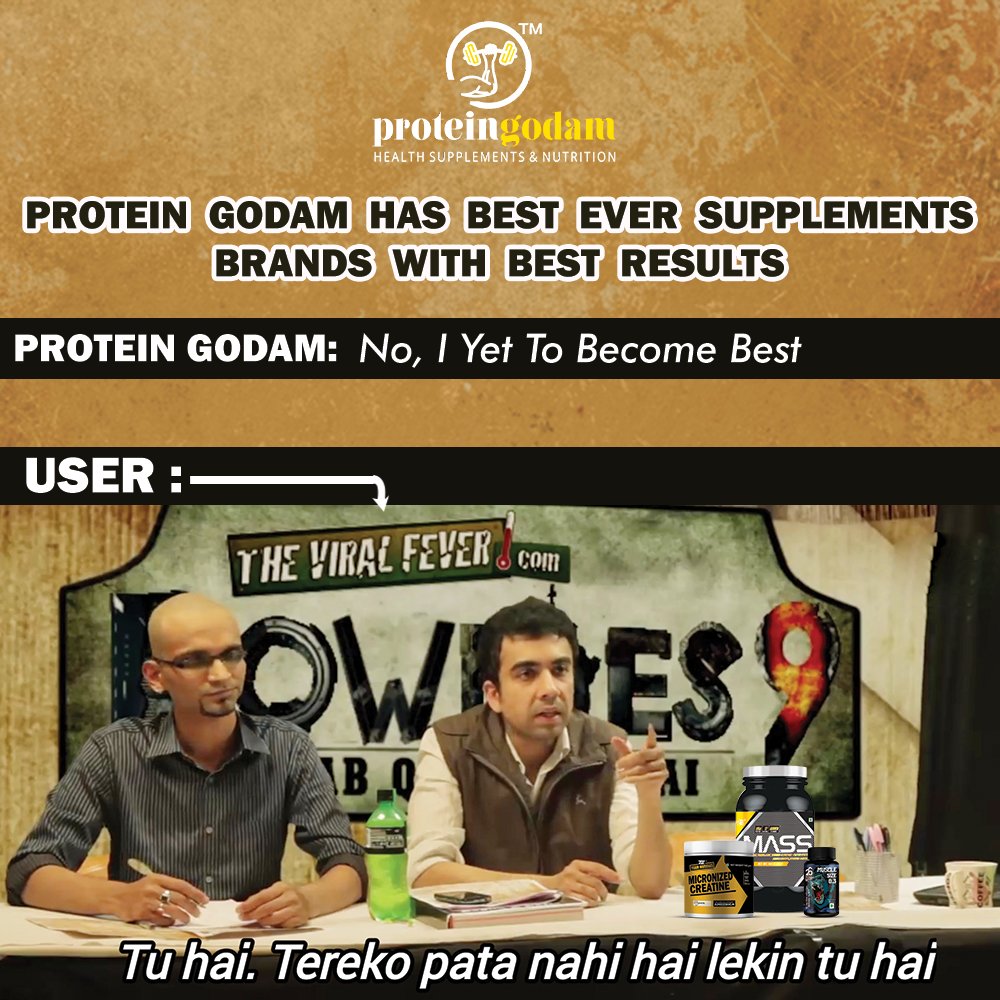 GodamProtein's tweet photo. Well, We Know We Are Best But What You Say About Us?
Tell Us In Comment Box Your Review For Us✅

Which Is The Best Brand You Have Used From Protein Godam?

Follow @GodamProtein

.
.
.
.
.
#proteingodam #supplements #memes #trendingmemes #bestresults https://t.co/WU95jp3BIR