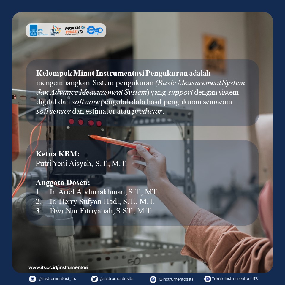 Yuk intip apa itu KMB Instrumentasi Pengukuran di Departemen Teknik Instrumentasi, Fakultas Vokasi, ITS.

#ITSSurabaya #ITSCampus #SarjanaTerapan #TeknikInstrumentasiITS #TeknikInstrumentasi #VokasiITS #masukITS #masukVokasi