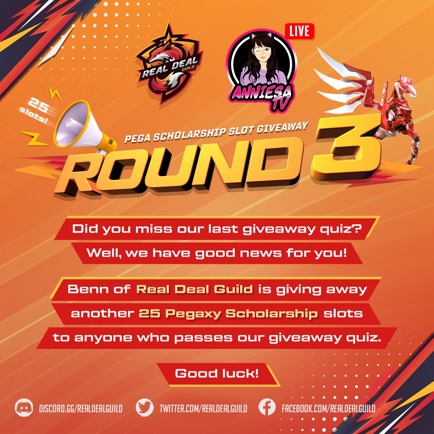 Real Deal Guild On Twitter Giveaway Alert Real Deal Guild Managers Are Giving Away Another 25 Pegaxy Scholarship Slots To Anyone Who Passes Our Giveaway Quiz Don T Want To Miss This Out