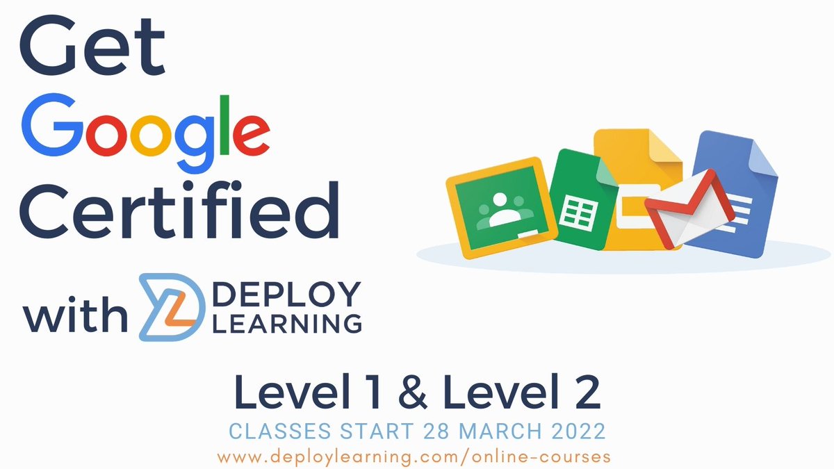Start off your year by getting Google Certified!  Our Level 1 &amp; Level 2 Courses are back in March.  Each ticket comes with a voucher code to take the Google Certified Educator exam. deploylearning.com/online-courses

#GoogleWorkspaceEdu  #GoogleEdu #EdTech
