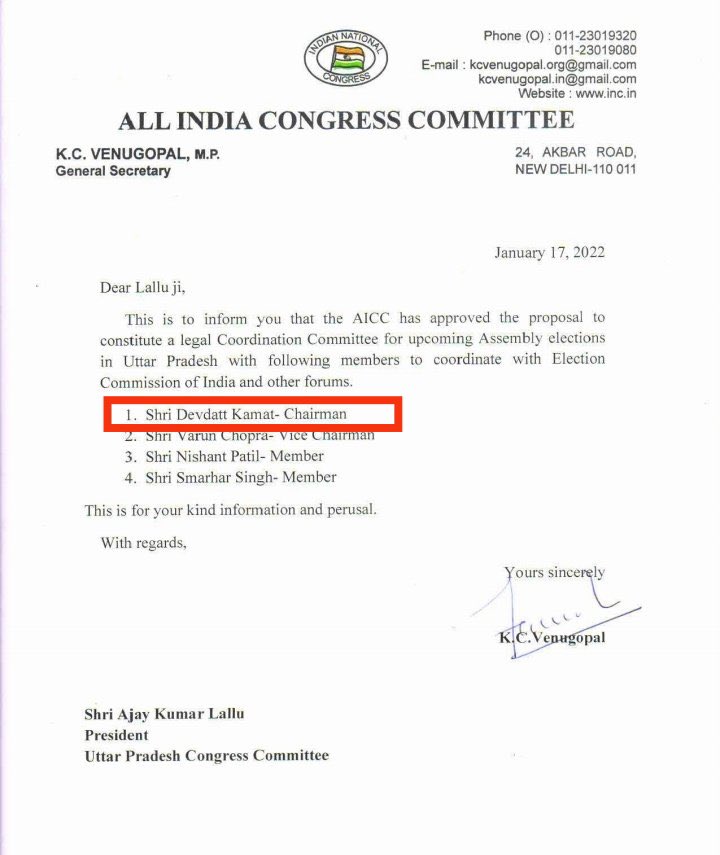mssirsa's tweet photo. Let’s understand how @INCIndia is trying to provoke Sikhs &amp; create communal disharmony through #HijabRow
Glaring Facts -
1. Sr Adv Devadatt Kamat, who appeared in Karnataka HC to support Hijab appointed as chairman of Congress legal coordination committee for UP election
(Thread) https://t.co/3sxGX4nz8V