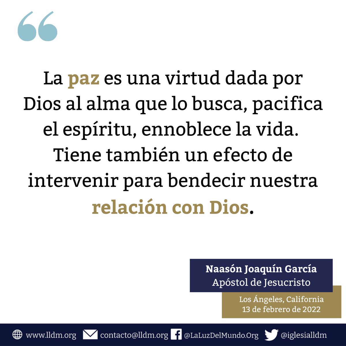 iglesialldm's tweet photo. Y la paz de Dios gobierne en vuestros corazones, a la que asimismo fuisteis llamados en un solo cuerpo; y sed agradecidos.
Colosenses 3:15

¡Que abunde el amor de Dios en vuestro ser!
#SiempreUnidos
#ElAmorNosUne
#MiConfianzaEsDios https://t.co/mZvEZ8WubV