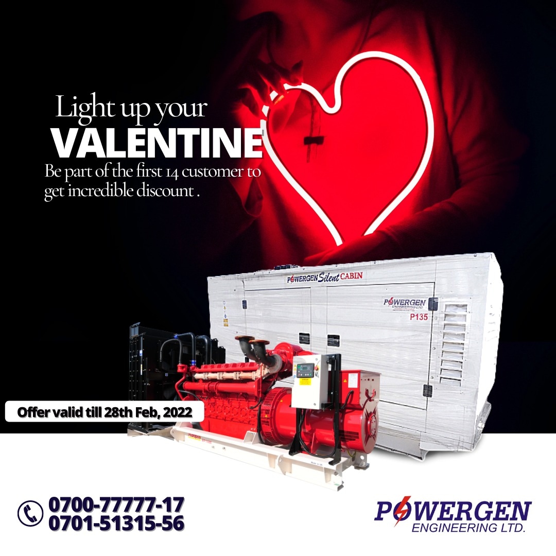 Powergenltd's tweet photo. VALENTINE SPECIAL OFFER..

Get incredible discount on your diesel  soundproof generator, Capacity ranging from 9Kva - 2500KVA.

HURRY ..few days left

Call us now : 
0700-77777-17
0701-51315-56

#valentine 
#electricity
#power
#generator
#sales 
#promotion 
#perkins 
#lekki https://t.co/A8t6xQHyy2