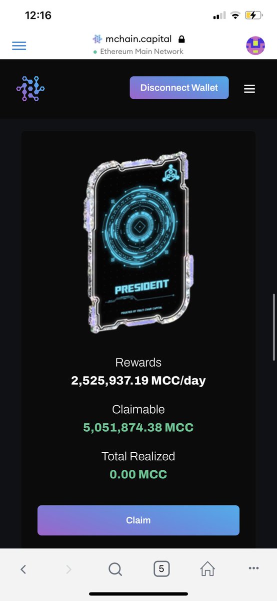 6hostDawg's tweet image. Call me Mr president 4X

$MCC Rewards stacking up so nice I couldn’t help create another #Multinode 

#Nodes #Nfts