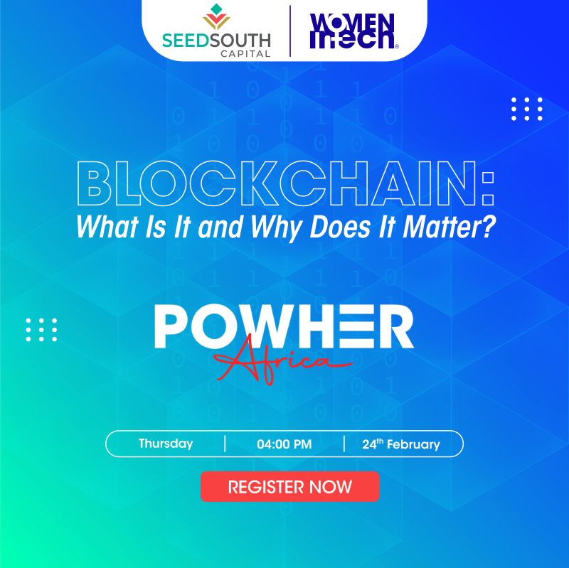 Seed South Capital (@seedsouthcap) on Twitter photo Join Us at our upcoming Virtual Event! We have exciting content to engage on with our speakers, talking about Blockchain, what it is and why it matters!
Register at powher.africa
<a href="/seedsouthcap/">Seed South Capital</a> <a href="/WomenInTechOrg/">Women in Tech® Global</a> #powher #blockhain #event Join Us at our upcoming Virtual Event! We have exciting content to engage on with our speakers, talking about Blockchain, what it is and why it matters!
Register at powher.africa
<a href="/seedsouthcap/">Seed South Capital</a> <a href="/WomenInTechOrg/">Women in Tech® Global</a> #powher #blockhain #event