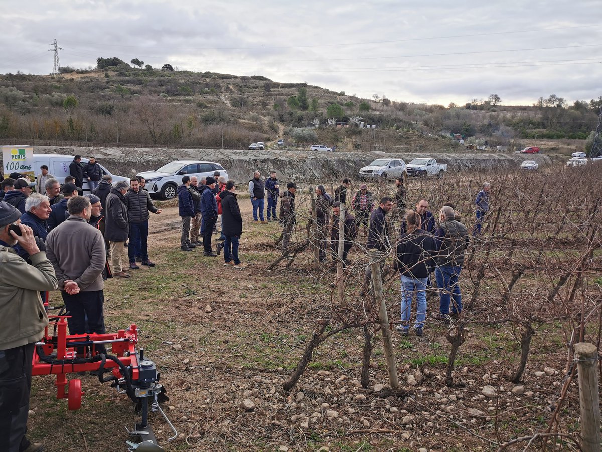 Lopez_Sebas_'s tweet photo. Superbe matinée technique sur le travail du #sol et la solution combinée "travail du rang + grifherbi" pour l'application des anti-germinatifs en #vigne. Belle synergie avec @perislanguedoc @CortevaFR #vitizone https://t.co/7lFfGHlTfi
