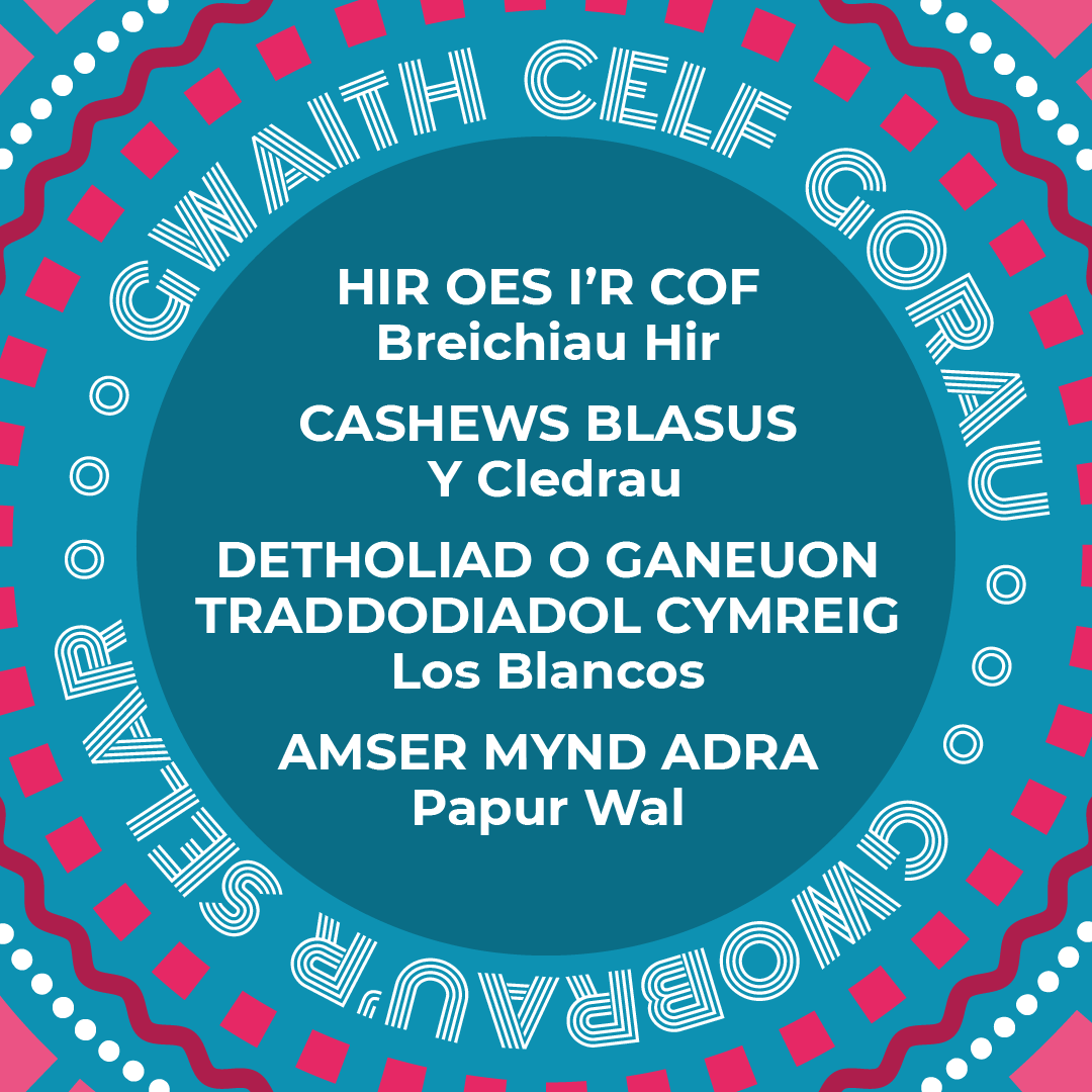 Ymhlith cyhoeddiadau #GwobraurSelar gyda <a href="/huwstephens/">Huw Stephens</a> heno bydd ⭐️ Gwaith Celf Gorau ⭐️

🔹 Hir Oes i'r Cof - <a href="/BreichiauHir/">Breichiau Hir</a> 
🔹 Cashews Blasus - <a href="/YCledrau/">Y Cledrau</a> 
🔹 Detholiad o Ganeuon Traddodiadol Cymreig - <a href="/blancoslos502/">LOS BLANCOS</a> 
🔹 Amser Mynd Adra - <a href="/papurwal/">Papur Wal</a> 

Ymunwch o 6:30.