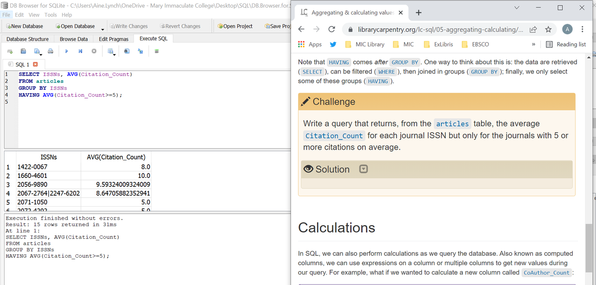 ainenilionsigh's tweet photo. SQL training with @LIRHEAnet and @ambyrne this morning. And the challenges are getting more challeng-y! Great way to learn. https://t.co/c608YaE7Zv