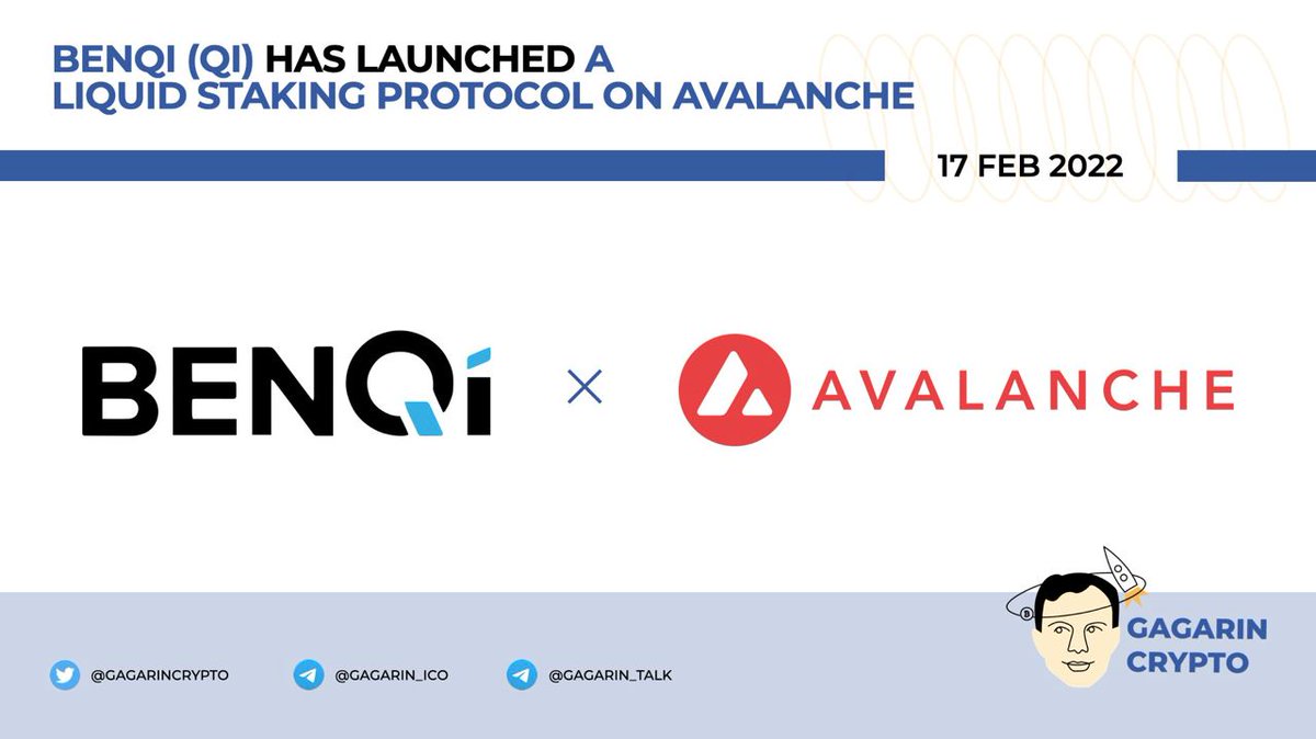 BENQI $QI has Launched a Liquid Staking Protocol on Avalanche

<a href="/BenqiFinance/">BENQI🔺</a> has announced the launch of a liquid staking protocol on @avalancheavax. Stake AVAX and get sAVAX.

👉 x.com/BenqiFinance/s…