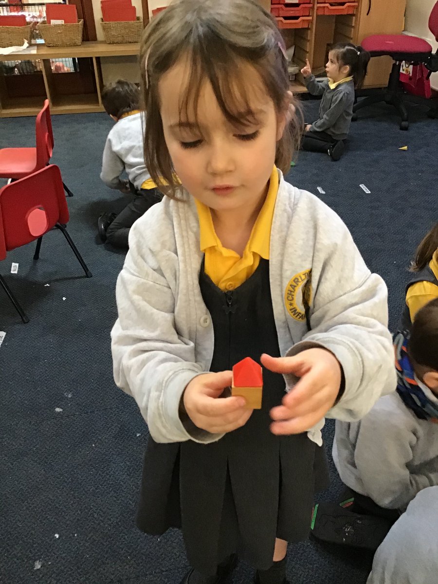 We have been using 2D and 3D shapes to make different structures. We discussed which ones would be better and then walked around the classroom to see our friends creations.