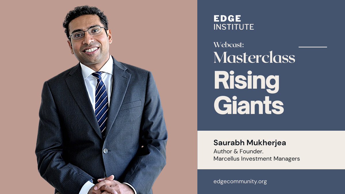 EDGE Community (@edgecommunityhq) on Twitter photo Watch #Masterclass with #SaurabhMukherjea (Founder & CIO, <a href="/MarcellusInvest/">Marcellus Investment Managers</a>) on Rising Giants In Indian #EquityMarket & understand how to identify India's new #Monopolies
Followed by Q&A session with <a href="/yashrajx/">Yashraj Akashi (YSA)</a>
Video - youtu.be/8uCxFTghxtc
Know more - edgecommunity.org Watch #Masterclass with #SaurabhMukherjea (Founder & CIO, <a href="/MarcellusInvest/">Marcellus Investment Managers</a>) on Rising Giants In Indian #EquityMarket & understand how to identify India's new #Monopolies
Followed by Q&A session with <a href="/yashrajx/">Yashraj Akashi (YSA)</a>
Video - youtu.be/8uCxFTghxtc
Know more - edgecommunity.org