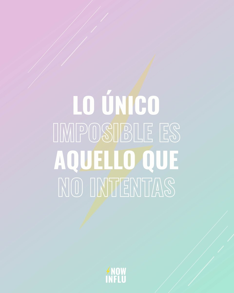 NowInflu's tweet image. ⚡Lo único imposible es aquello que no intentas. Un pequeño recordatorio para que te des cuenta de que todo es posible, sólo hay que dar el primer paso y ser consistente todos los días (no hace falta hacer enormes sacrificios, un 1% cada día te llevará muy lejos).

#inspiración
