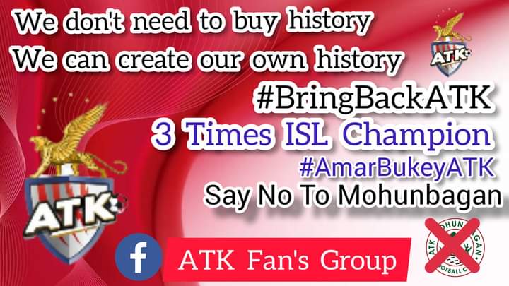 আমরা আমাদের #ATK কে ফিরিয়ে চাই । ❤️⚪
We don't need to buy history.
We can create our own history. 
#BRINGBACKATK 
#ATK 
#HeroISL 
#AmarBukeyATK 
@atkmohunbaganfc