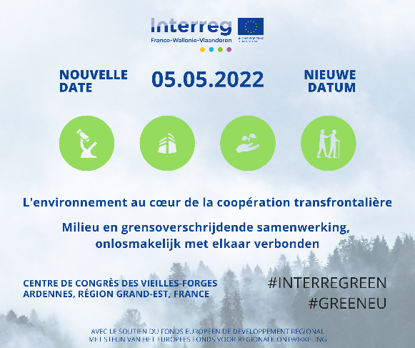 hautsdefranceEU's tweet photo. #SaveTheDate
La nouvelle date de l'événement annuel du programme @InterregFWVL🇧🇪🇫🇷 est annoncée : 5/5/2022 de 09h30 à 16h00 📅
C'est l'occasion de découvrir le nouveau programme 21-27.
Les modalités d'inscription seront communiquées prochainement⌛️
#UEHDF #INTERREGREEN #GREENEU https://t.co/zCP0knzg0w