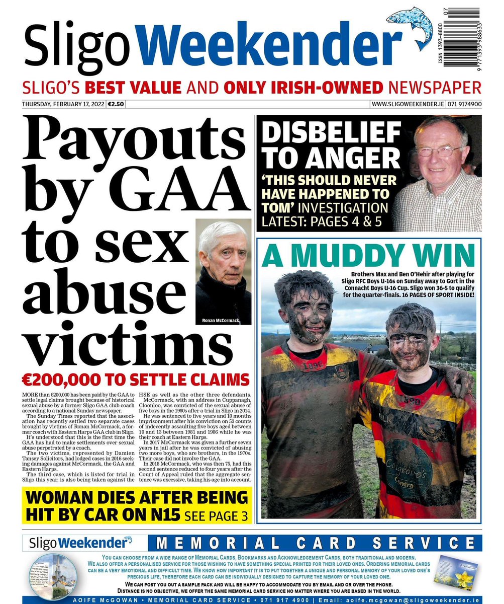 The Sligo Weekender is online and in shops now! Here's a look at this week's front page. SUPPORT YOUR LOCAL NEWSPAPER – PICK UP THE SLIGO WEEKENDER TODAY You can buy the Sligo Weekender online here: pressreader.com/ireland/sligo-…