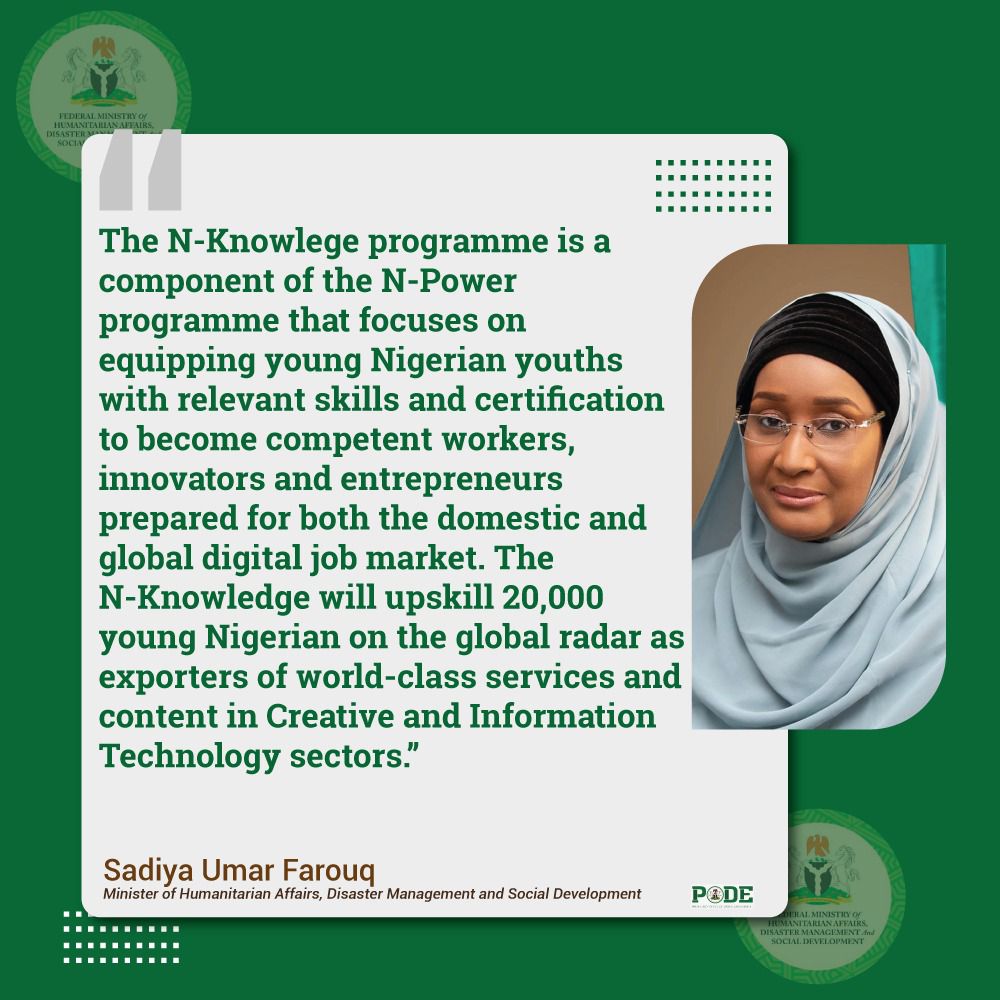 De_Moshood's tweet photo. GREAT NPOWER OF @MBuhari under @FMHDSD
The culture of apprenticeship is being elevated to the national And greater level with #NPowerKnowledge. On arrival at the training camps, each participant received N42k to cover transportation in addition to a monthly stipend of N10k https://t.co/KaTYDhQANQ