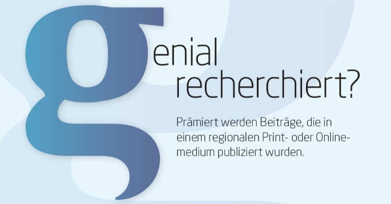 Ihr habt #talent und publiziert #geniale Beiträge? Beleuchtet umfassend, recherchiert gründlich und sorgt dafür, spannende #themen ins Rampenlicht zu rücken? Dann jetzt bis einschließlich 16. Mai 2022 bewerben!
#journalismus #preis #medien #nachwuchs #regional