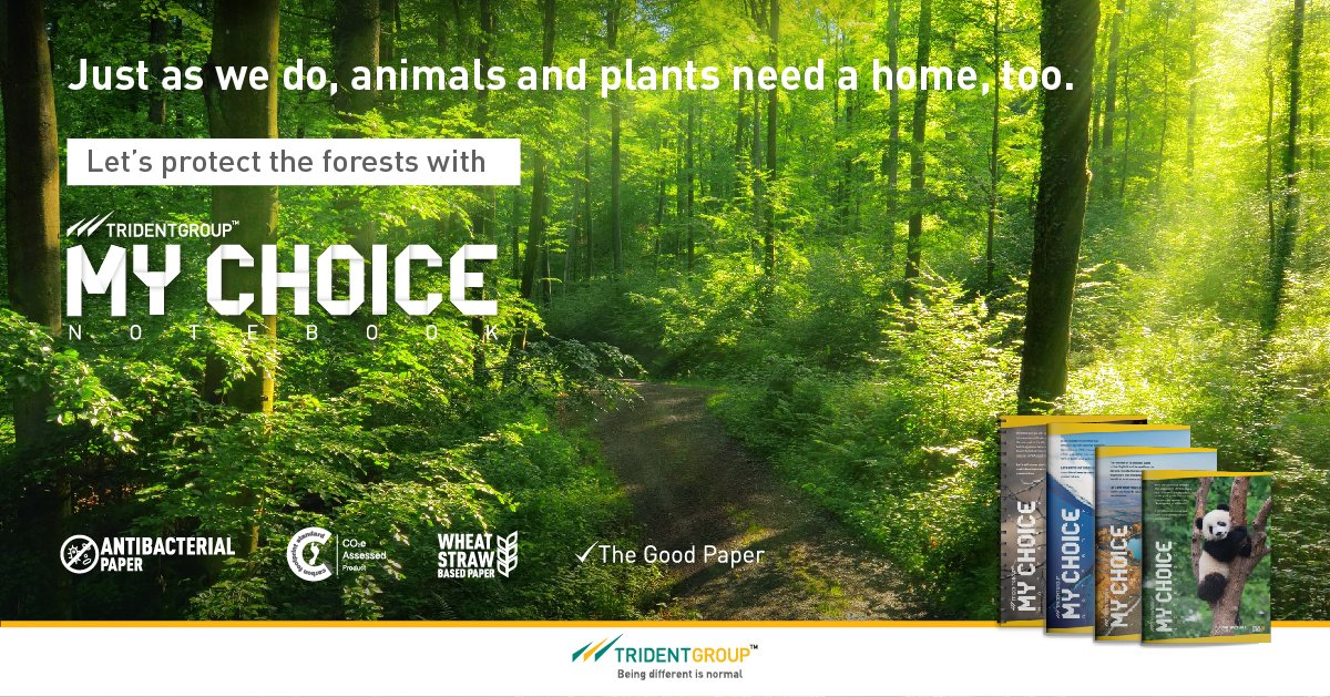 TridentGroupGLB's tweet photo. Unlike normal notebooks made from cutting trees, My Choice is thoughtfully crafted from wheat-straw based paper. It’s a simple choice that can help you preserve natural habitat.
#tridentgroup #tridentpaper #paperisgoodagain #mychoice #wheatstrawpaper #savetrees🌴savelife🌍🌴🌴 https://t.co/N1qkZlDS1i