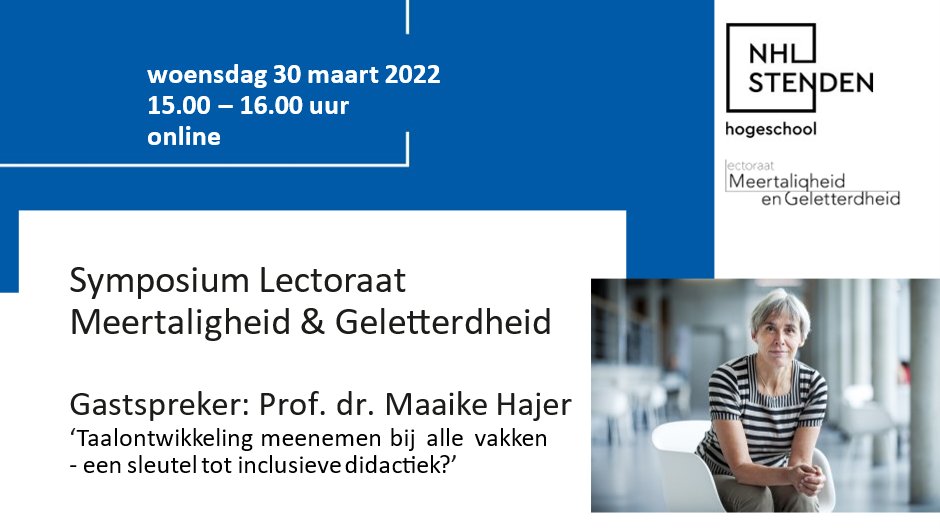 Hoe kun je taalontwikkeling van leerlingen meenemen bij alle vakken? #taalgerichtevakdidactiek #inclusiefonderwijsinmeertaligecontexten <a href="/maaikehajer/">maaike hajer</a> vertelt hierover op ons volgende (gratis) online symposium op 30 maart, van 15-16u. Aanmelden via forms.office.com/r/iC1qeFLFvL