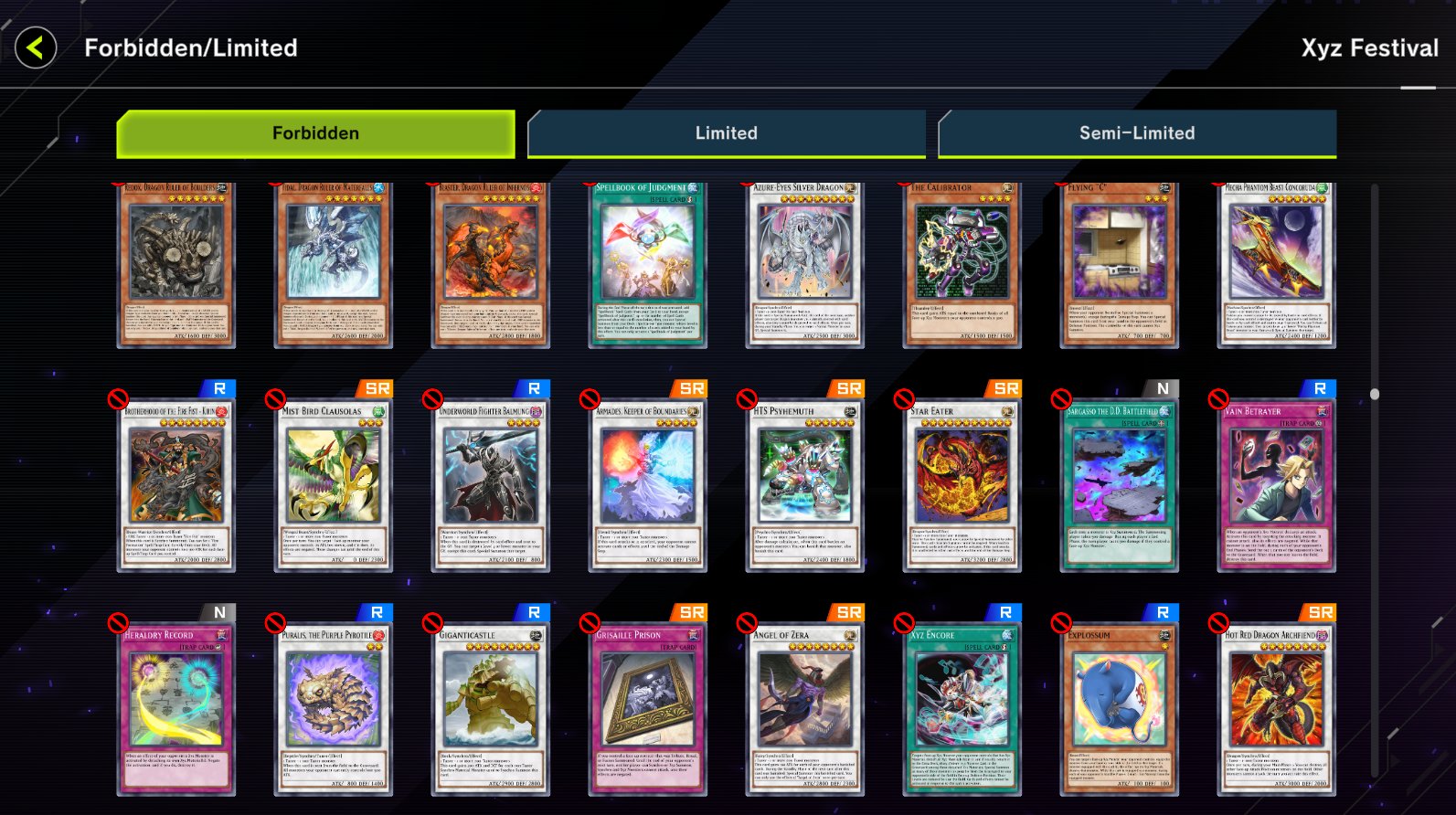 HardLegGaming on Twitter: "Interesting. So the banlist for the XYZ Festival  not only bans all non-xyz extra deck monsters, but also: - Anti-xyz cards  like Grisaille Prison - Anti-special-summon cards like Fossil