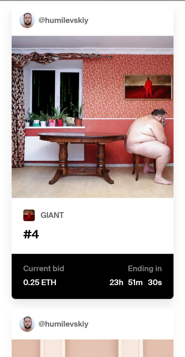 GIANT Artem Humilevskyi🇺🇦 3-6 april Paris (@humilevskyi) on Twitter photo AAAAAA I can't believe it's only been 5 minutes since the listing and the auction has already started!!! Thank you <a href="/graysonlauff/">graysonlauffenburger.eth</a> . I didn't even have time to announce the sale! It's incredible!!! friends make a noise for this tweet🥰❤️🤞🥰❤️ AAAAAA I can't believe it's only been 5 minutes since the listing and the auction has already started!!! Thank you <a href="/graysonlauff/">graysonlauffenburger.eth</a> . I didn't even have time to announce the sale! It's incredible!!! friends make a noise for this tweet🥰❤️🤞🥰❤️